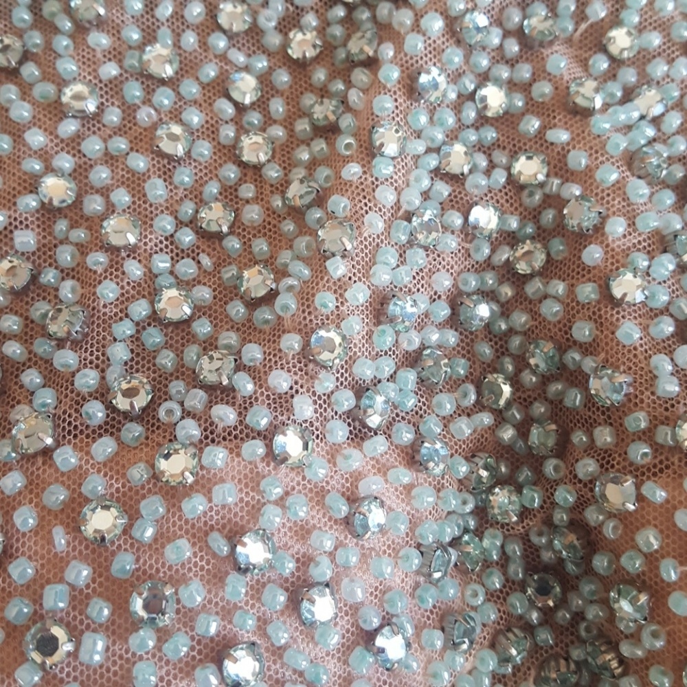 Sherri Hill Two Piece Prom Gown Mint Green Size 6 - Picture 3 of 6